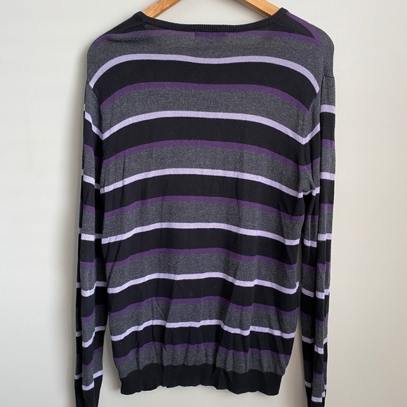 Le Chateau Men's Long Sleeve Striped Light Bamboo Sweater Size Medium - Picture 5 of 11